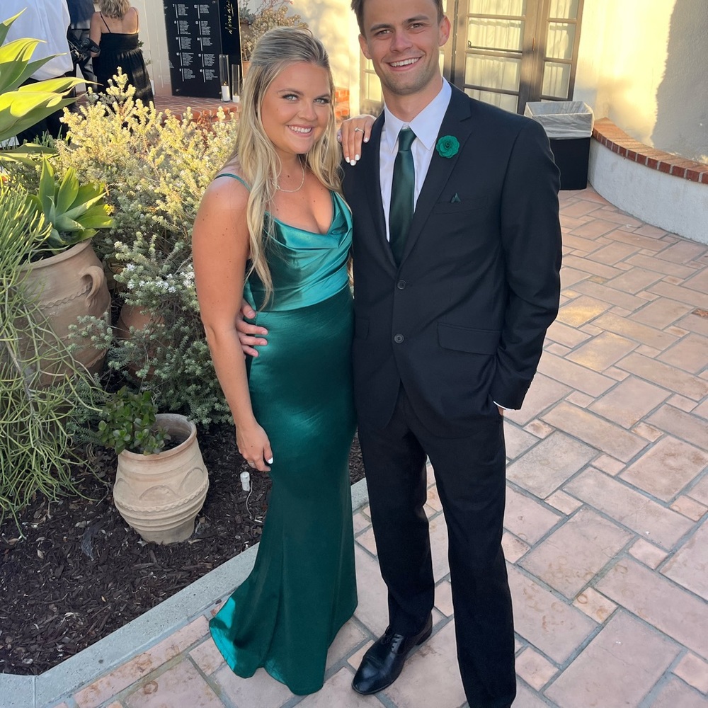Green long dress!